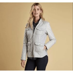 Barbour Weymouth quilt jacket, size 8 (UK 12), blue/gray.